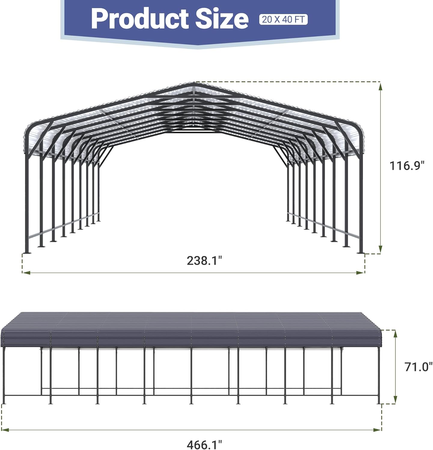 polar aurora 20x40 metal carport,best carport for 2 cars,polar aurora carport pros cons,heavy duty carport worth buying,metal carport vs canopy,20x40 carport installation tips performance testing and real-world results